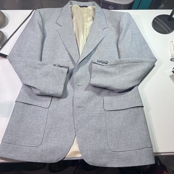 VTG Levi's Men's Action Suit Sport Coat Blazer 42R Light Blue Grey 2 Button - Picture 1 of 12